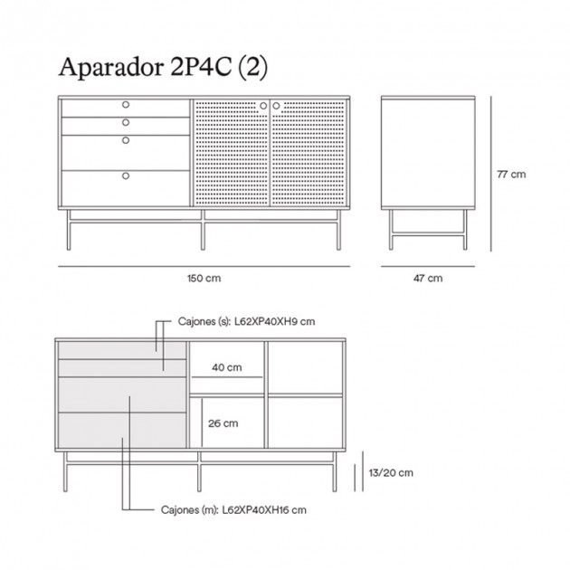 Medidas Aparador Punto S de Teulat