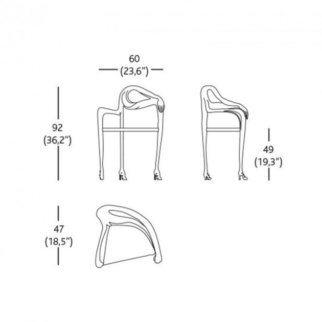 Leda sillón escultura medidas BD Barcelona