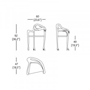 Leda sillón escultura medidas BD Barcelona