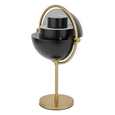 Multi Lite portable lamp latón con pantalla negra mate de Gubi Multi Lite portable lamp latón con pantalla negra mate de Gubi