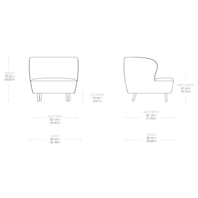 Fauteuil Stay avec pieds en bois en Gubi Fauteuil Stay avec pieds en bois en Gubi