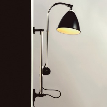 Imagen detalle aplique Bestlite BL5 cromo y pantalla negro semi mate suave de Gubi