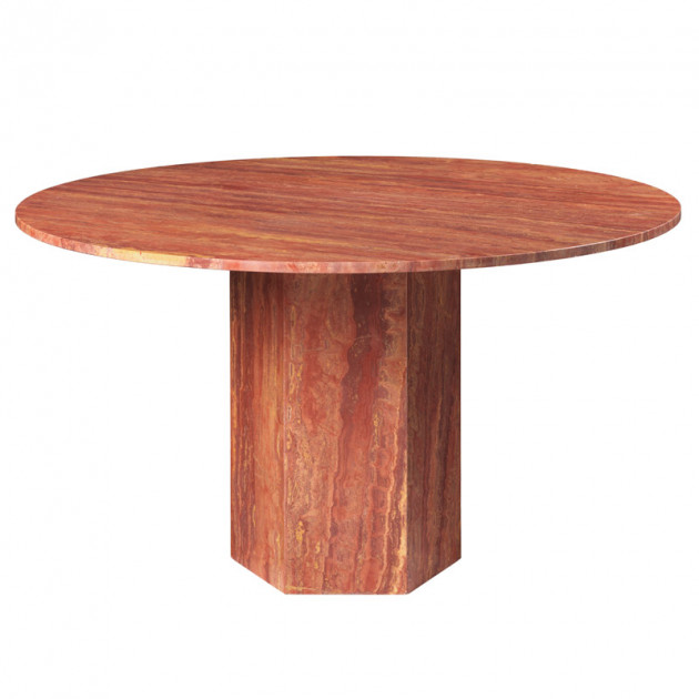 Mesa de comedor Epic Travertino Burnt Red de Gubi