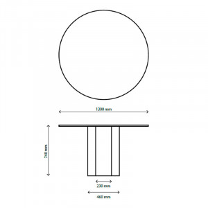 Medidas mesa de comedor Epic redonda de Gubi