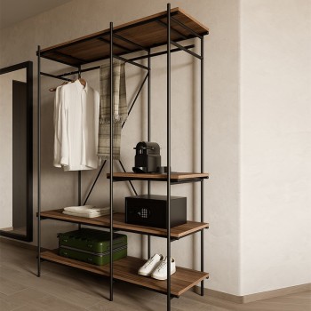 Ethnicraft, coat rack with shelves Oscar