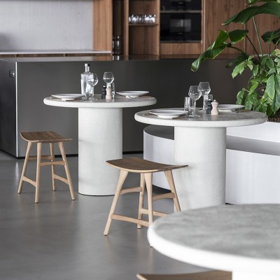 Elements dining table, Off White microcement, by Ethnicraft Elements dining table, Off White microcement, by Ethnicraft