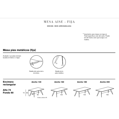 Aise Table rectangular metálica - Treku Aise Table rectangular metálica - Treku
