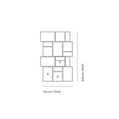 Muuto - Libreria per sistemi di stoccaggio impilati Configurazione 2 Muuto - Libreria per sistemi di stoccaggio impilati Configurazione 2