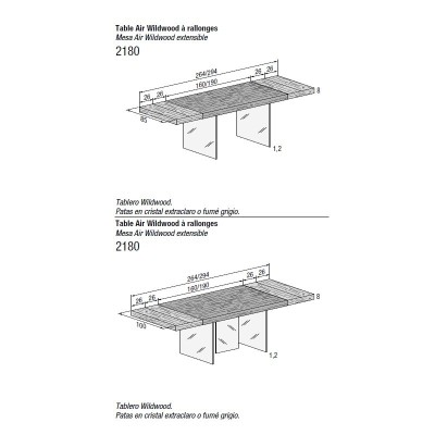 Table extensible AIR en bois de bois sauvage de LAGO