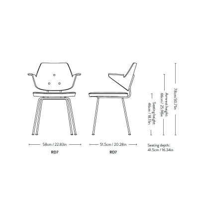 Silla RFH Armchair RD7 &Tradition medidas