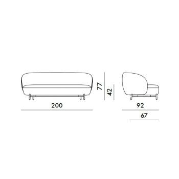 Sofá Lunam de Kartell - Tapicería Orsetto Sofá Lunam de Kartell - Tapicería Orsetto