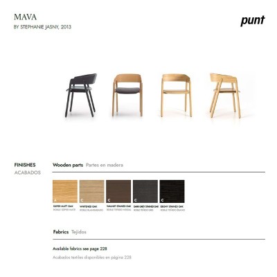 Acabados silla Mava madera de Punt Mobles Acabados silla Mava madera de Punt Mobles