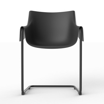 Silla Manta Cantilever de Vondom color Negro Frente Silla Manta Cantilever de Vondom color Negro Frente