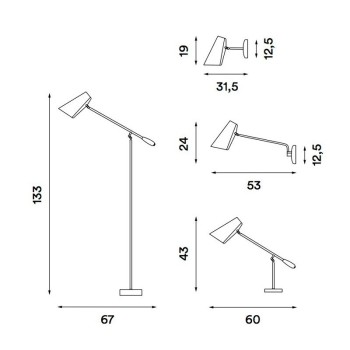 dimensiones Lámpara Birdy de pared brazo corto de Northern Lighting. Disponible en Moisés showroom dimensiones Lámpara Birdy de pared brazo corto de Northern Lighting. Disponible en Moisés showroom